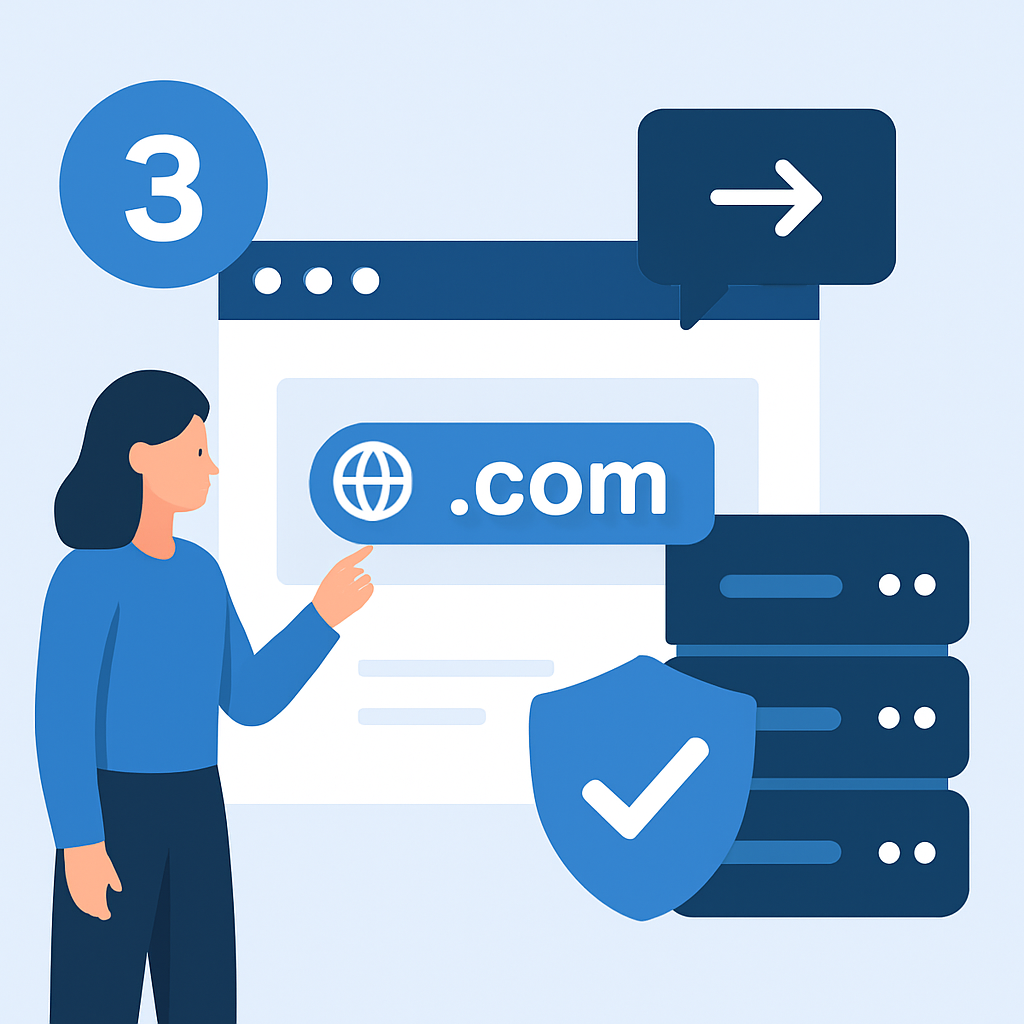 how to create a website for small business — Step 3: Register a Domain Name and Choose Hosting